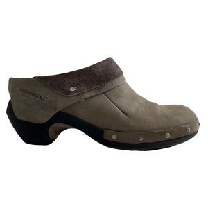 Merrell Drizzle Leather Suede Mules Clogs Slip On Brown Size 10‎